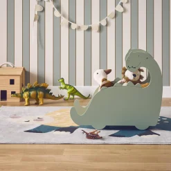 Caixa de brinquedos com rodas para crianças dinossauros