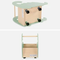 Caixa de brinquedos com rodas para crianças dinossauros