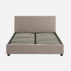 Cama com base de ripas e cabeceira, 140x190cm