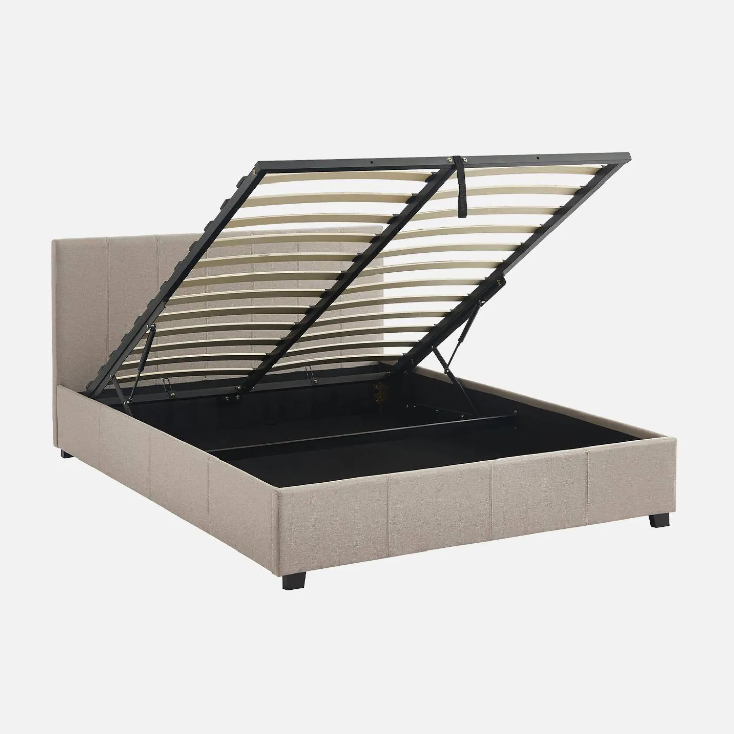 Cama com base de ripas e cabeceira, 140x190cm