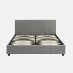 Cama com base de ripas e cabeceira, 160x200cm