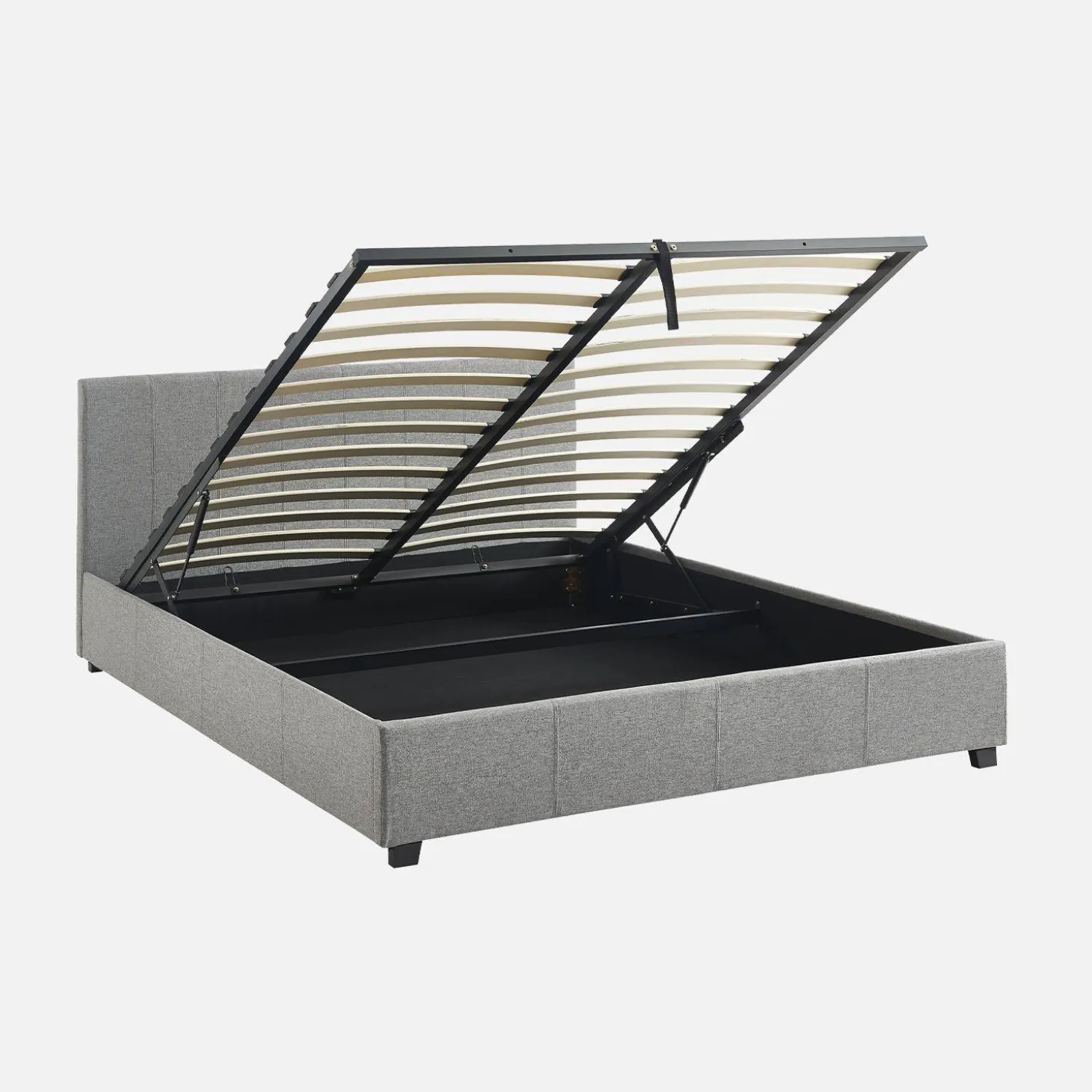 Cama com base de ripas e cabeceira, 160x200cm