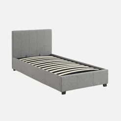Cama com base de ripas e cabeceira, 90x190cm
