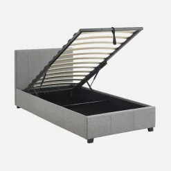 Cama com base de ripas e cabeceira, 90x190cm