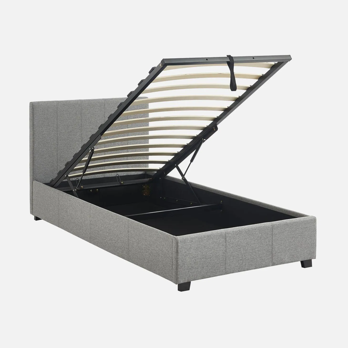 Cama com base de ripas e cabeceira, 90x190cm