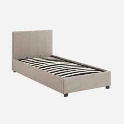 Cama com base de ripas e cabeceira, 90x190cm