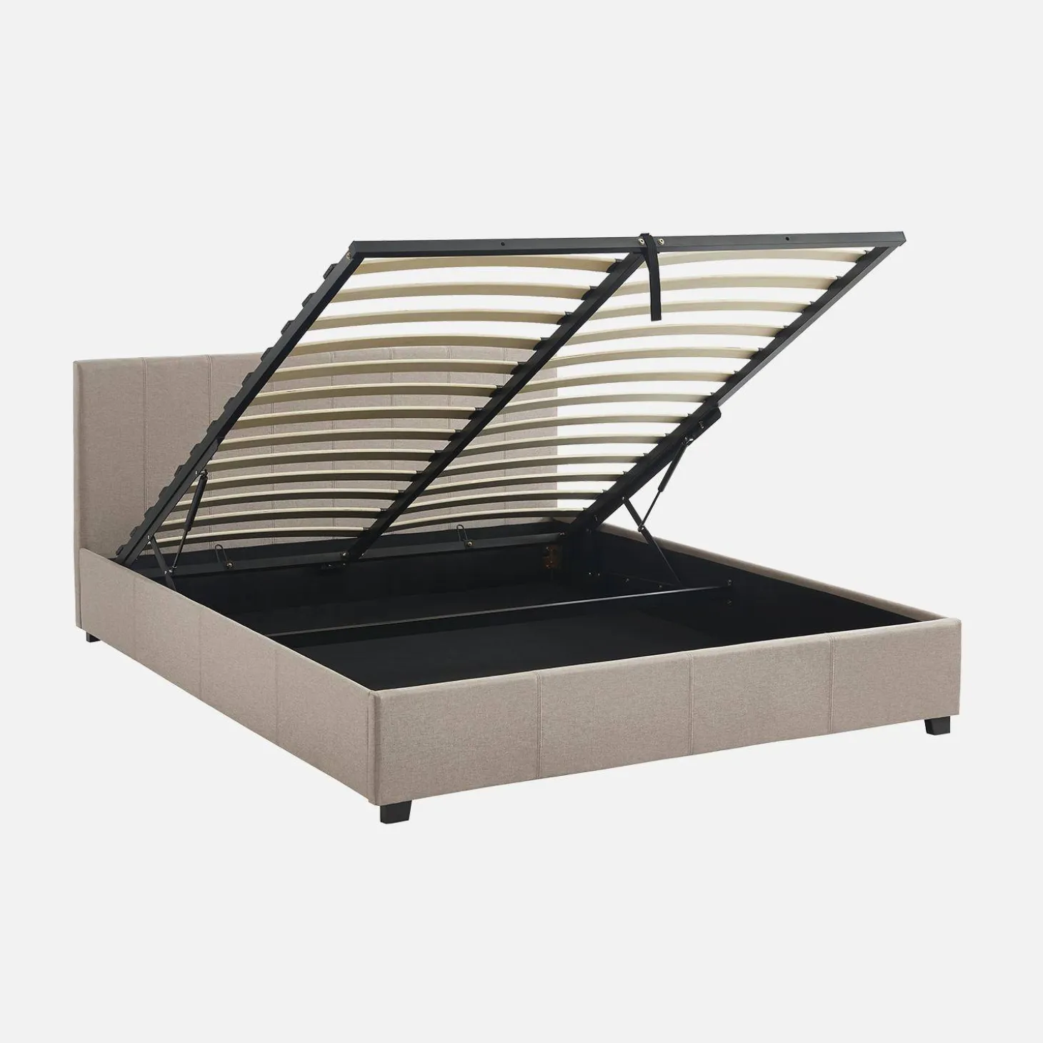 Cama com base de ripas e cabeceira, 160x200cm