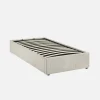 Cama com base de ripas 90x190cm, veludo canelado fino