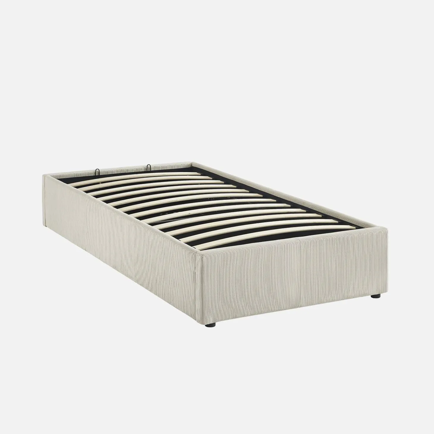 Cama com base de ripas 90x190cm, veludo canelado fino