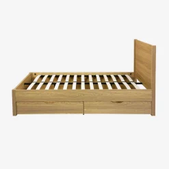Cama com estrado de ripas e cabeceira 140x190cm + 4 gavetas