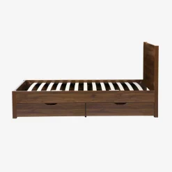 Cama com estrado de ripas e cabeceira 90x190cm + 4 gavetas