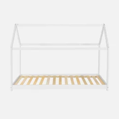 Cama de cabana para crianças em pinho natural