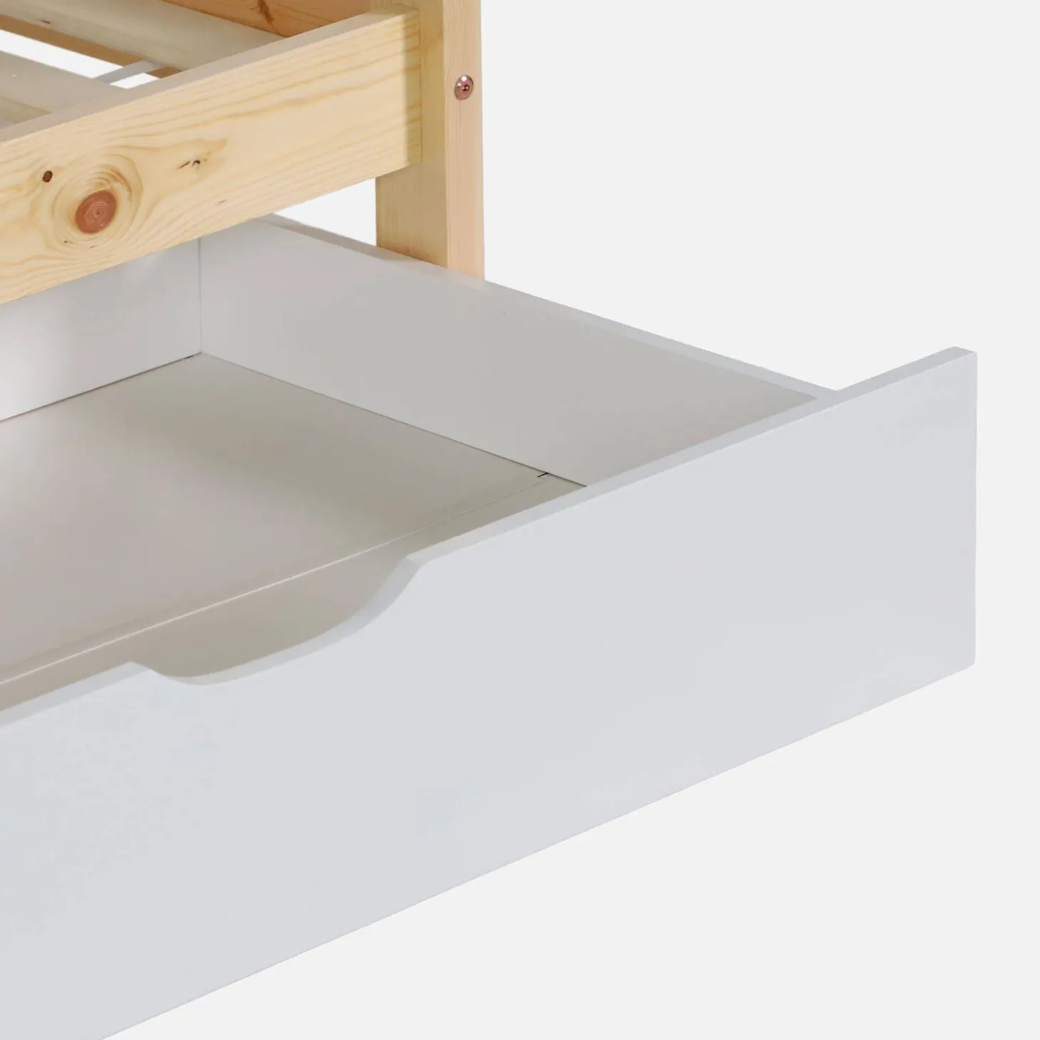 Cama infantil em beliche, 90 x 190 cm madeira de pinho natural com gavetas de arrumação