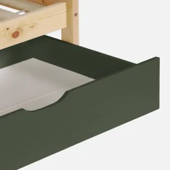 Cama infantil em beliche, 90 x 190 cm madeira de pinho natural com gavetas de arrumação