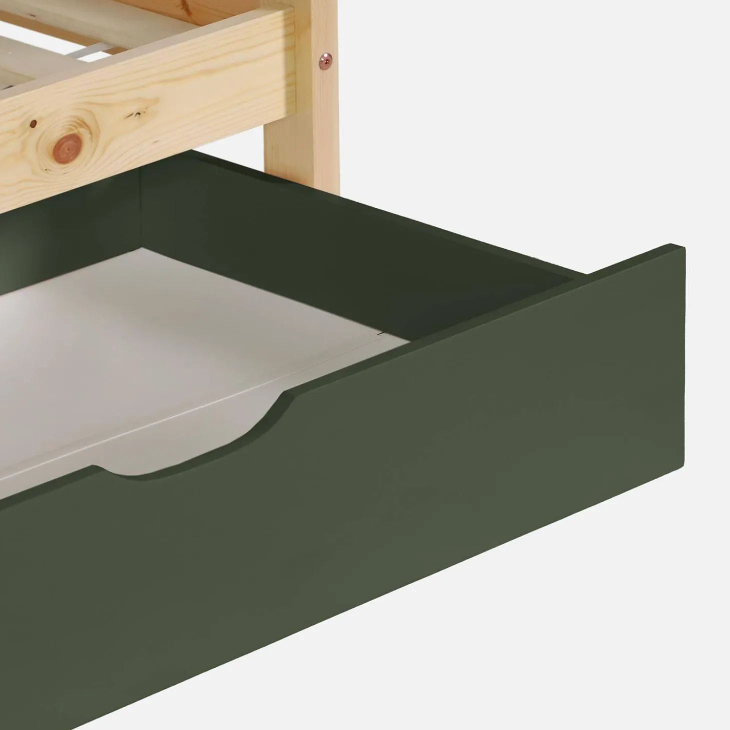 Cama infantil em beliche, 90 x 190 cm madeira de pinho natural com gavetas de arrumação