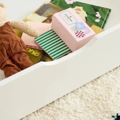 Cama ninho infantil 190cm pinho natural com estrado de ripas e gavetas