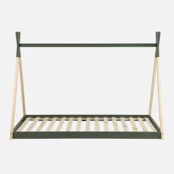 Cama tipi infantil, pinho natural com estrado incluído