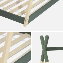 Cama tipi infantil, pinho natural com estrado incluído