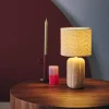 Candeeiro de mesa de cerâmica com efeito bouclé