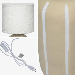 Candeeiro de mesa de cerâmica com efeito bouclé