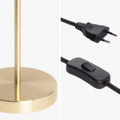 Candeeiro de mesa em metal e vidro, 20cm