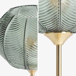 Candeeiro de mesa em metal e vidro, 20cm