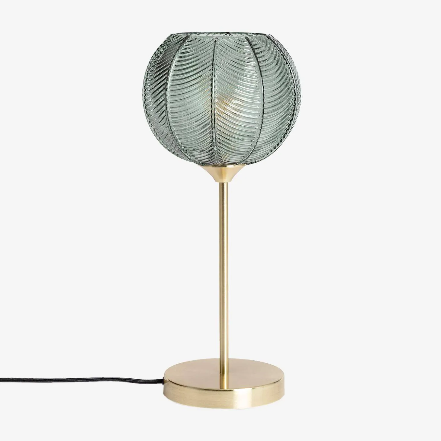 Candeeiro de mesa em metal e vidro, 20cm