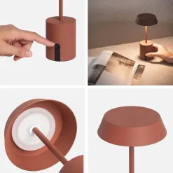 Candeeiro de mesa LED em metal para interior/exterior, 22cm