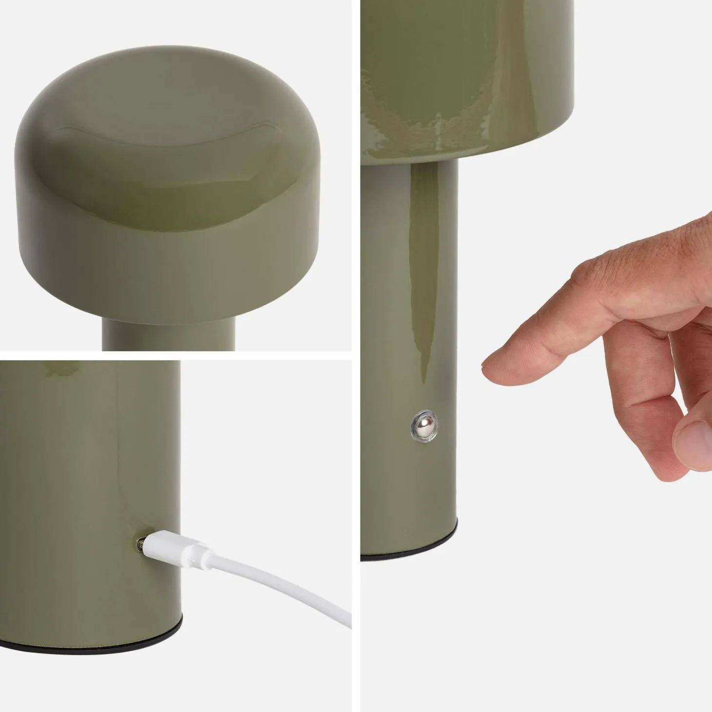 Candeeiro de mesa LED em metal, 13cm