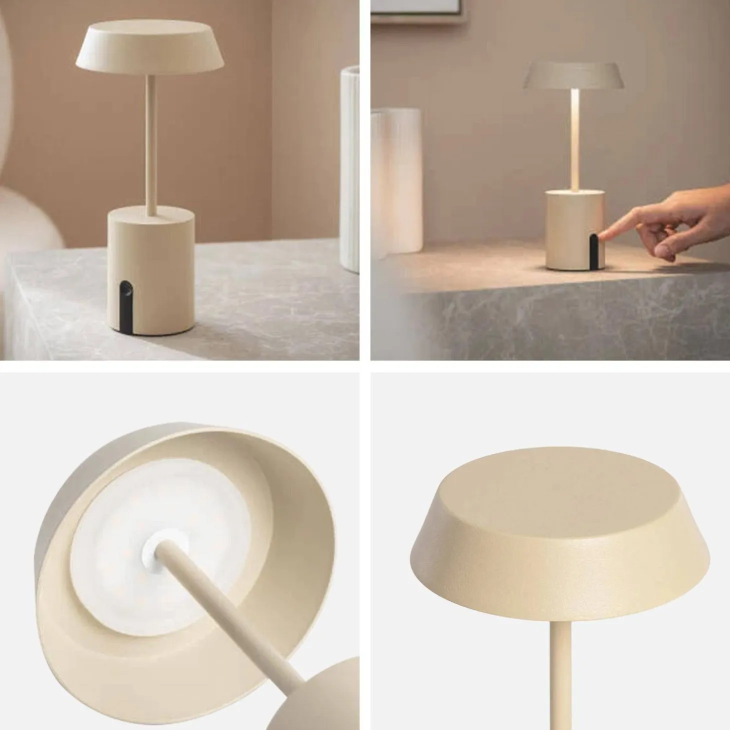 Candeeiro de mesa LED em metal para interior/exterior, 22cm