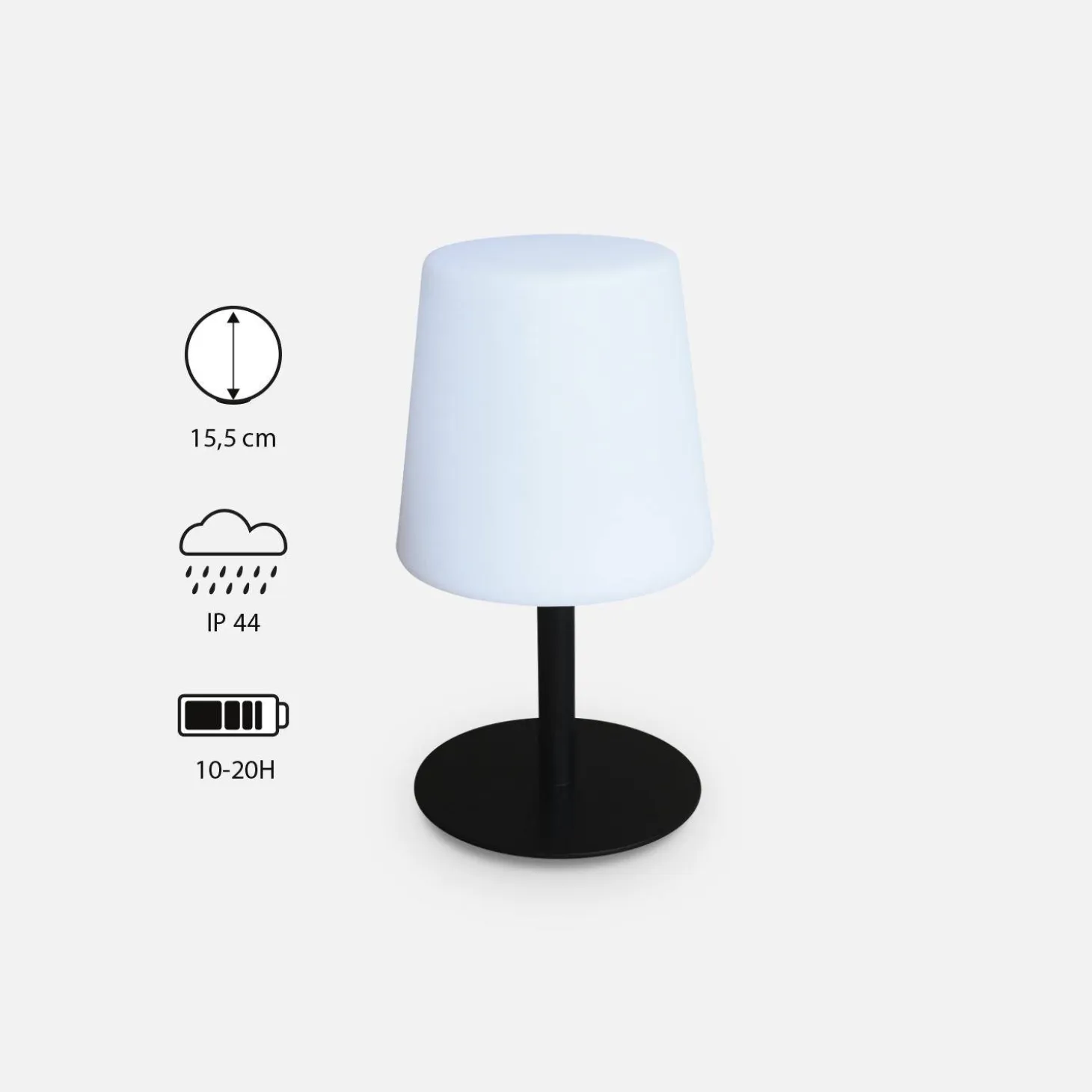 Candeeiro de mesa LED para interior/exterior, 16cm