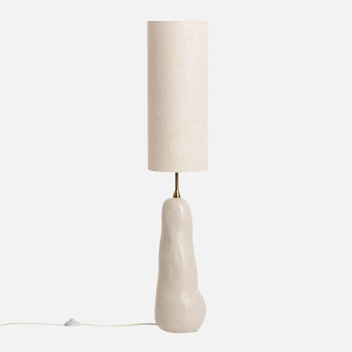 Candeeiro de pé interior em cerâmica e tecido, 138cm