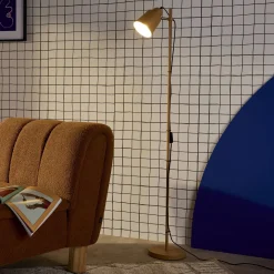 Candeeiro de pé interior em metal, 145cm