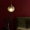 Candeeiro suspenso em metal e vidro, 20cm