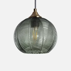 Candeeiro suspenso em metal e vidro, 20cm