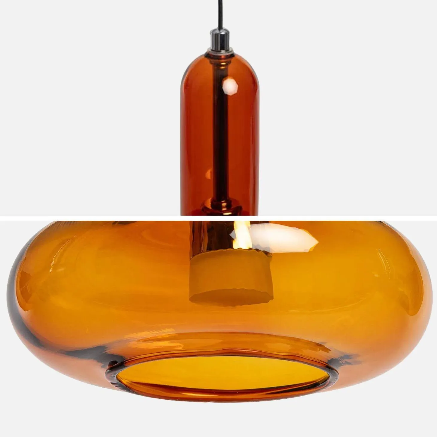 Candeeiro suspenso LED em vidro para interior, Ø15cm