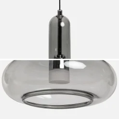 Candeeiro suspenso LED em vidro para interior, Ø15cm