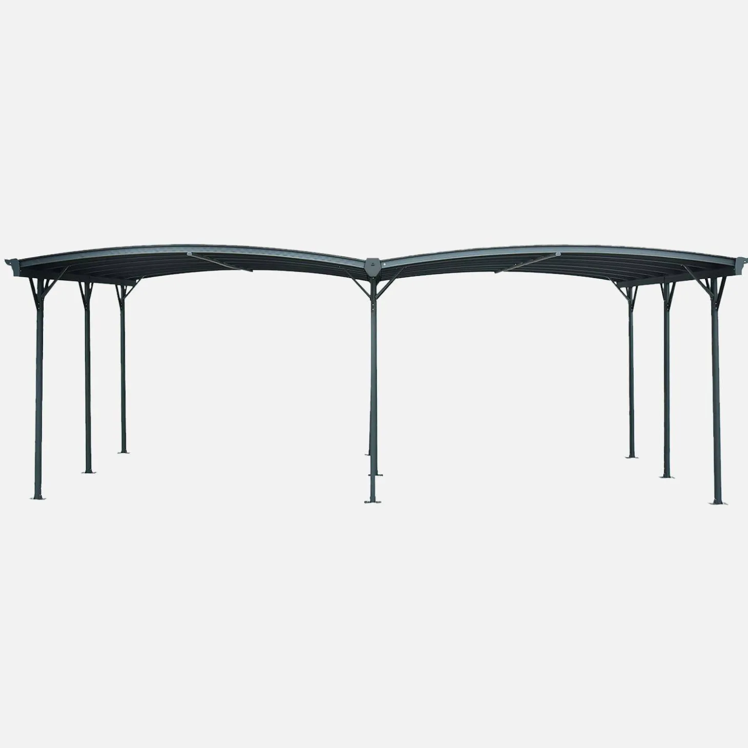 Carport 5x6m com extensão em alumínio e policarbonato