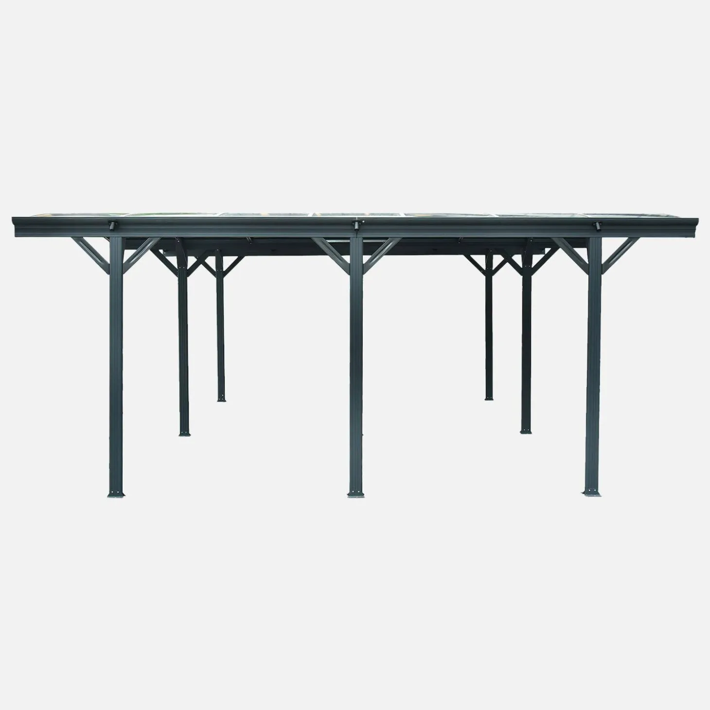 Carport 5x6m com extensão em alumínio e policarbonato