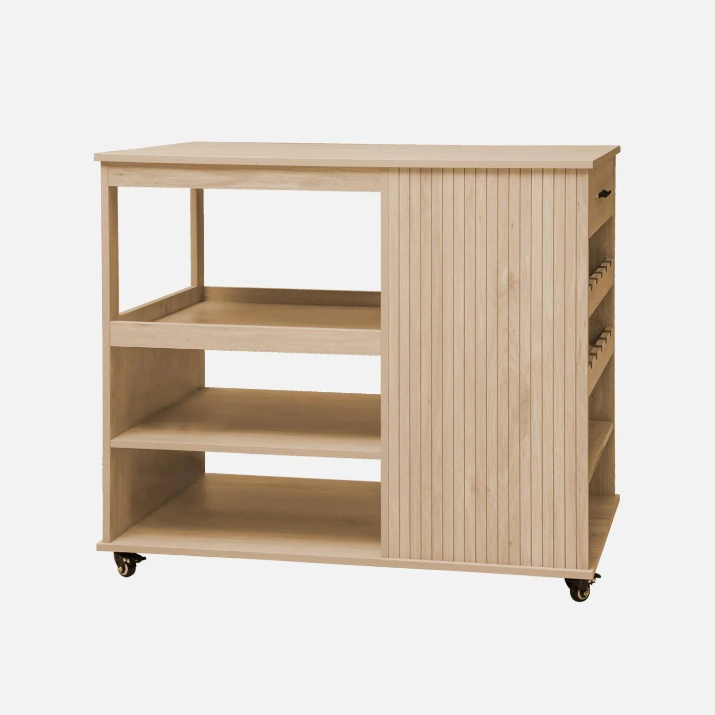 Carrinho de cozinha com suporte para garrafas, 100cm