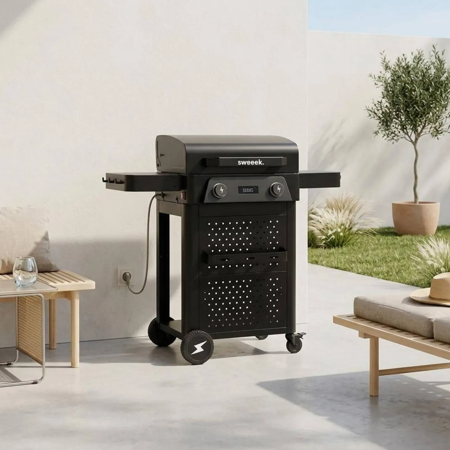 Churrasqueira elétrica de aço esmaltado 2 queimadores 2300W