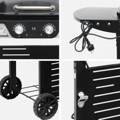 Churrasqueira elétrica 2 queimadores, aço esmaltado de 2300W
