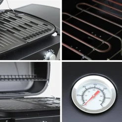 Churrasqueira elétrica 2 queimadores, aço esmaltado de 2300W