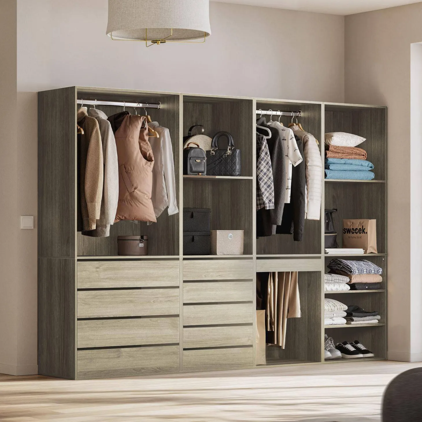 Closet modular com 4 módulos