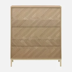 Cómoda chevron de 4 gavetas