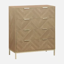 Cómoda chevron de 4 gavetas