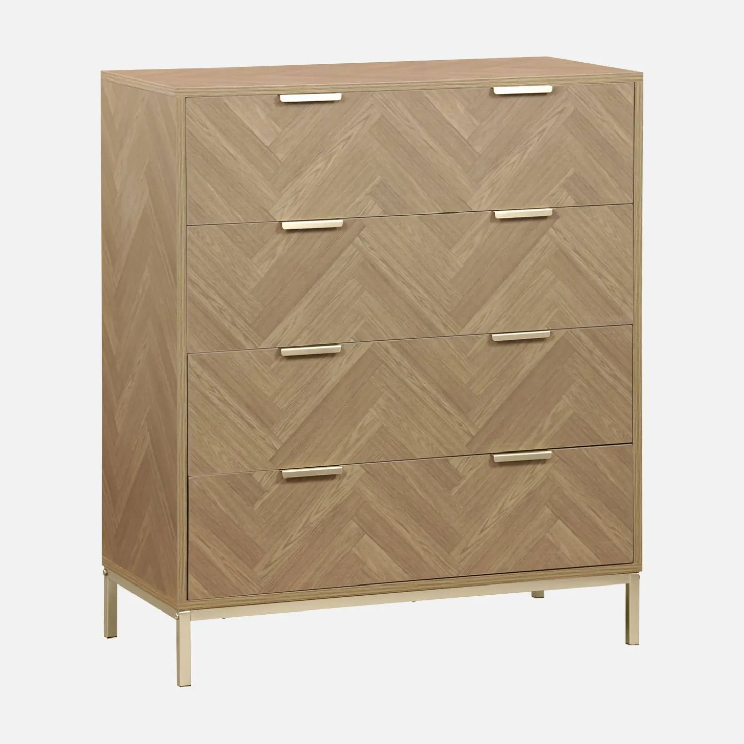 Cómoda chevron de 4 gavetas