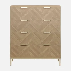 Cómoda chevron de 4 gavetas