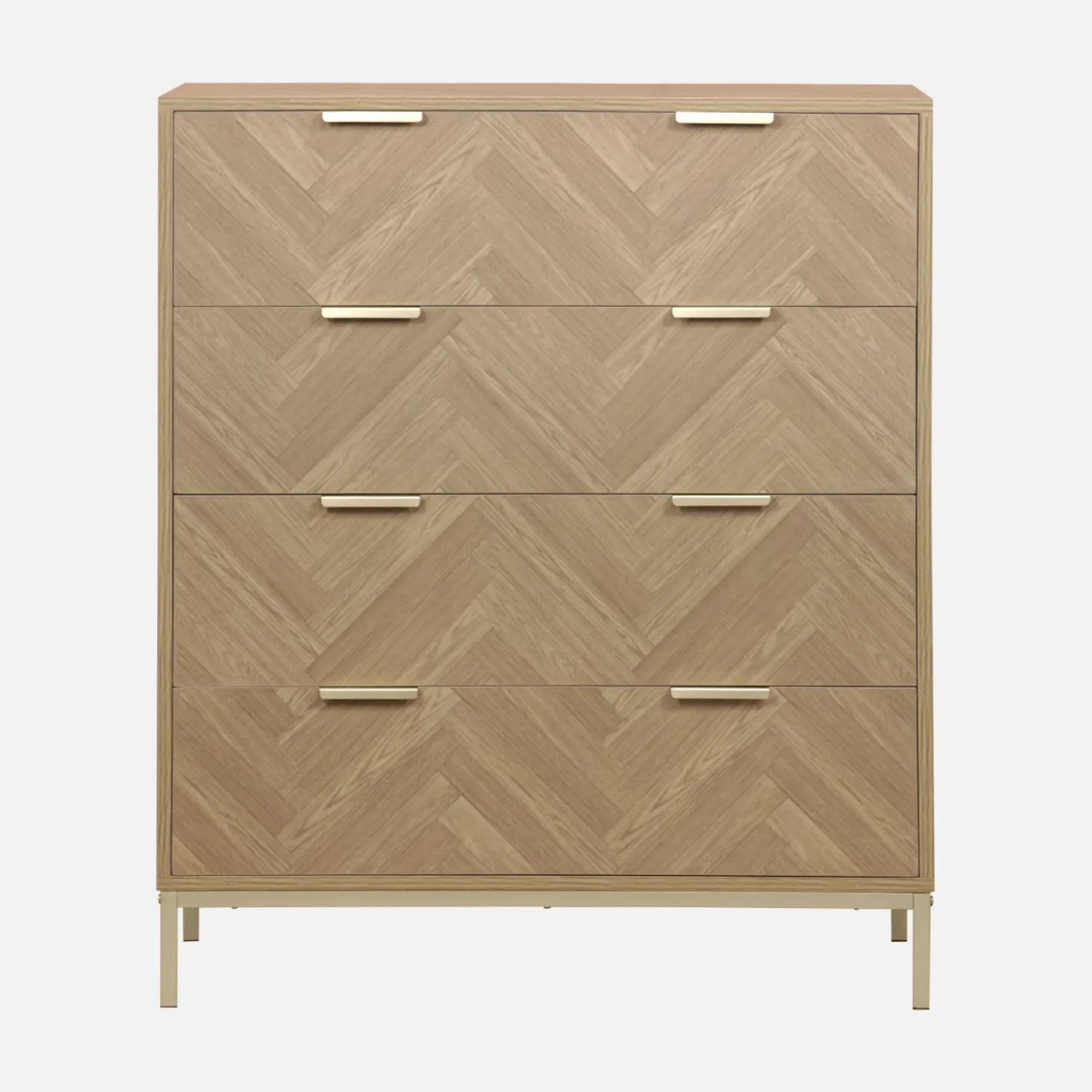 Cómoda chevron de 4 gavetas
