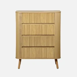 Cômoda com decoração estriada 4 gavetas